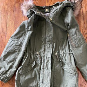 Gap Girls Medium Army Green Cotton Parka